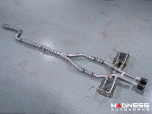 Jaguar F-TYPE Performance Exhaust System - MADNESS - 2.0L Turbo - Center Exit - Vacuum Valve Design - Forged Carbon Exhaust Tips Jaguar F-TYPE Performance Exhaust System - MADNESS - 2.0L Turbo - Center Exit - Vacuum Valve Design - Forged Carbon Exhaust Tips